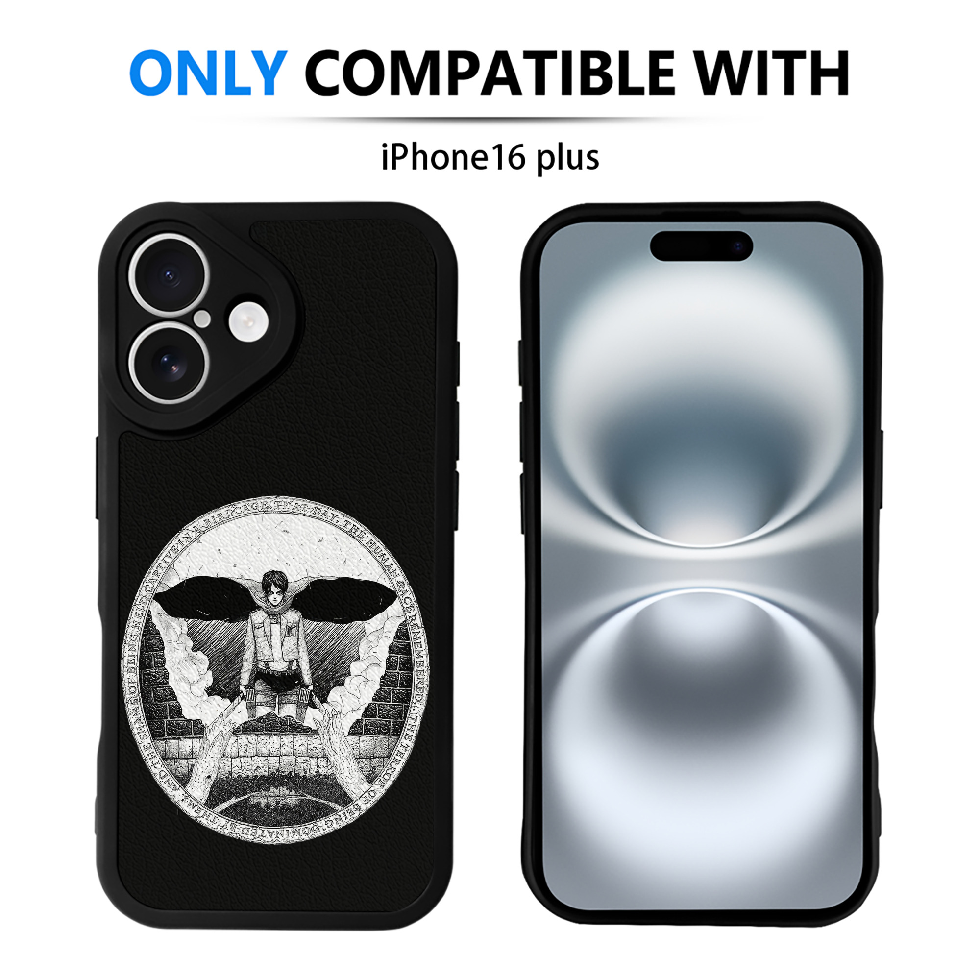 （画像用） 進撃の巨人 エレン･イェーガー Attack on Titan Eren Jäger 【iPhone 16シリーズ対応】シリコンスマホケース（レザー調） 材質：シリコン
